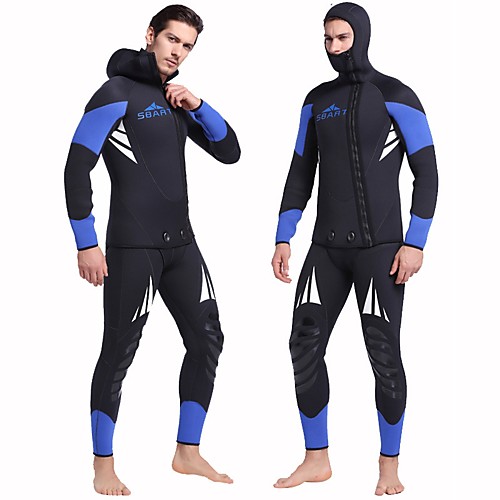 

SBART Men's Full Wetsuit 5mm SCR Neoprene Diving Suit Thermal / Warm Long Sleeve 2-Piece Front Zip - Diving Water Sports Autumn / Fall Spring Summer / Winter / Micro-elastic