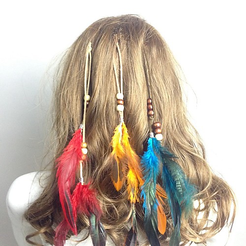 

American Indian Headdress Adults' Bohemian Style Women's Green / Blue / Pink Feather / Velour Party Cosplay Accessories Halloween / Carnival / Masquerade Costumes / Female