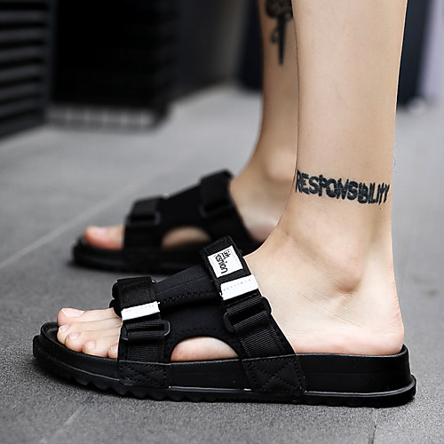 

Men's Comfort Shoes Rubber Spring & Summer Preppy Slippers & Flip-Flops Waterproof Black / Black / White / Royal Blue