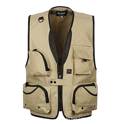 

Men's Hiking Vest / Gilet Fishing Vest Outdoor Solid Color Lightweight Breathable Quick Dry Sweat-wicking Jacket Top Mesh Single Slider Hunting Fishing Hiking Black Army Green Grey Khaki