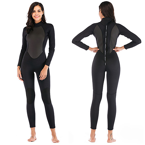 

SBART Women's Full Wetsuit 3mm SCR Neoprene Diving Suit Thermal / Warm Long Sleeve Back Zip - Diving Water Sports Autumn / Fall Spring Summer / Winter / Micro-elastic