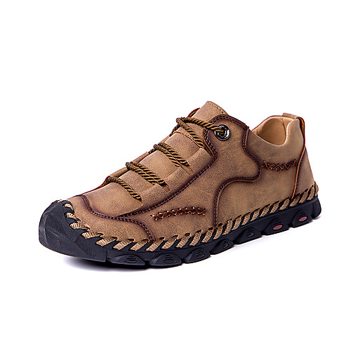 

Men's Fall / Spring & Summer Casual / British Daily Party & Evening Sneakers Faux Leather Breathable Non-slipping Wear Proof Black / Khaki / Brown