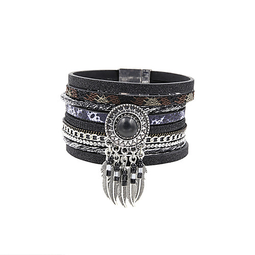 

Women's Leather Bracelet - Bohemian Bracelet Jewelry Black / Red / Blue For Party Gift Daily Ceremony