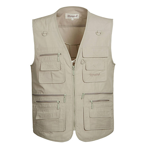 

Men's Hiking Vest / Gilet Fishing Vest Outdoor Lightweight Breathable Quick Dry Wear Resistance Top Single Slider Fishing Outdoor Exercise Brown / White / Army Green / Grey / Khaki / Multi Pocket