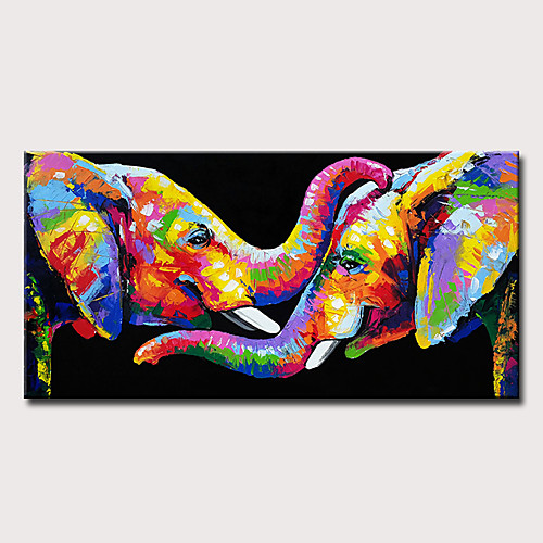 

Oil Painting Hand Painted Horizontal Abstract Pop Art Modern Rolled Canvas (No Frame)