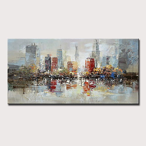 

Oil Painting Hand Painted Horizontal Abstract Landscape Modern Rolled Canvas (No Frame)