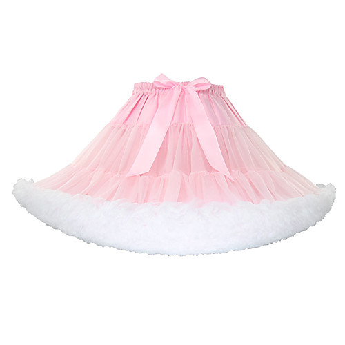 

1950s Petticoat Hoop Skirt Tutu Under Skirt Crinoline Women's Tulle Costume White / Black / Purple Vintage Cosplay Party Performance Festival Princess