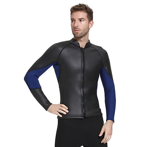 

SBART Men's Wetsuit Top 3mm SCR Neoprene Top Thermal / Warm Long Sleeve Front Zip - Diving Surfing Snorkeling Autumn / Fall Spring Summer / Micro-elastic