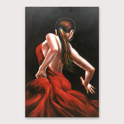 

Oil Painting Hand Painted Vertical People Modern Stretched Canvas