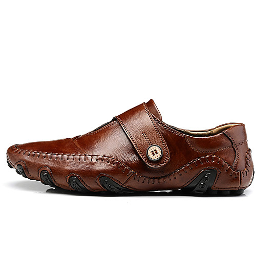 

Men's Fall / Spring & Summer Casual / British Daily Outdoor Sneakers Cowhide Breathable Non-slipping Wear Proof Black / Brown