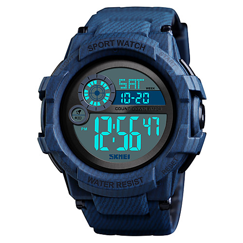 

SKMEI Men's Sport Watch Military Watch Digital Watch Digital Silicone Black / Blue 50 m Alarm Calendar / date / day Chronograph Digital Casual Fashion - Red Green Black / Blue One Year Battery Life