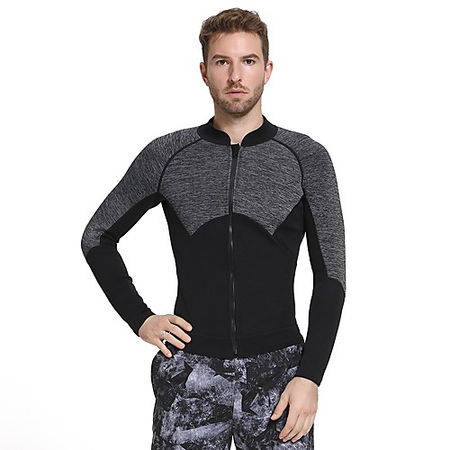 

SBART Men's Wetsuit Top 3mm SCR Neoprene Top Thermal / Warm Long Sleeve Front Zip - Diving Surfing Snorkeling Autumn / Fall Spring Summer / Micro-elastic