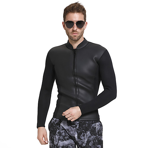 

SBART Men's Wetsuit Top 3mm SCR Neoprene Top Thermal / Warm Long Sleeve Front Zip - Diving Surfing Snorkeling Autumn / Fall Spring Summer / Winter / Micro-elastic