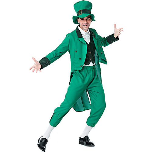 

Peter Pan Costume Adults' Men's Outfits Halloween Carnival St Patricks Day Festival / Holiday Plush Fabric Polyster Green Men's Women's Easy Carnival Costumes 4 Leaf Shamrock Novelty / Coat / Vest