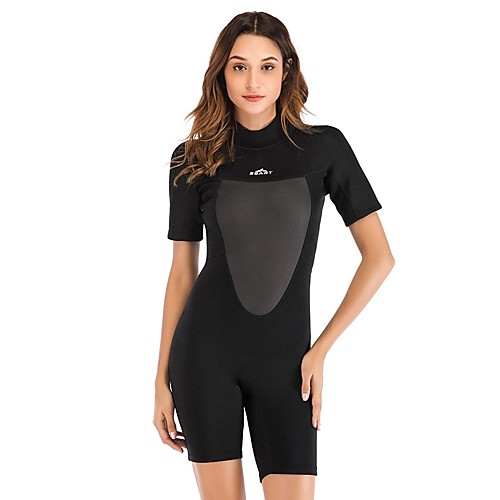 

SBART Women's Shorty Wetsuit 2mm SCR Neoprene Diving Suit Thermal / Warm Short Sleeve Back Zip - Diving Water Sports Autumn / Fall Spring Summer / Winter / Micro-elastic