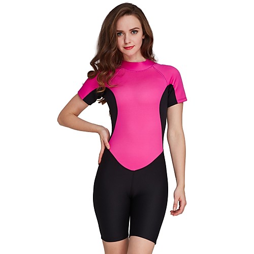 

SBART Women's Shorty Wetsuit 2mm SCR Neoprene Diving Suit Thermal / Warm Short Sleeve Back Zip - Diving Water Sports Autumn / Fall Spring Summer / Winter / Micro-elastic