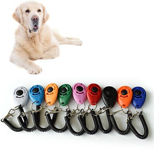 

2pcs Pet Cat Dog Training Clicker Plastic New Dogs Click Trainer Aid Too Adjustable Wrist Strap Sound Key Chain dog whistle