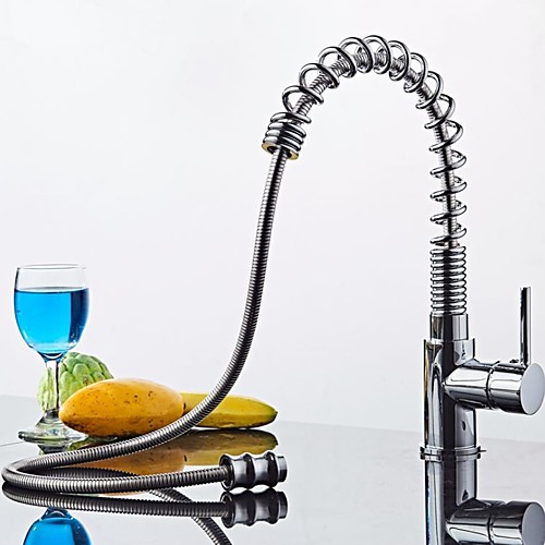 

Kitchen faucet - Single Handle One Hole Pull-out / ­Pull-down Contemporary Kitchen Taps