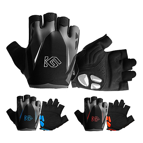 

CoolChange Bike Gloves / Cycling Gloves Mountain Bike Gloves Mountain Bike MTB Breathable Anti-Slip Shockproof Protective Fingerless Gloves Half Finger Sports Gloves Lycra Silicone Gel Red Grey Blue