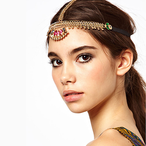 

American Indian Headpiece Adults' Bohemian Style Women's Golden Acrylic / Artificial Gemstones / Alloy Party Cosplay Accessories Halloween / Carnival / Masquerade Costumes / Female