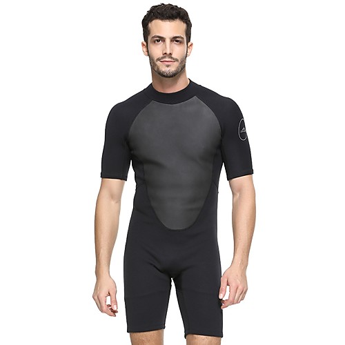 

SBART Men's Shorty Wetsuit 2mm SCR Neoprene Diving Suit Thermal / Warm Short Sleeve Back Zip - Diving Water Sports Autumn / Fall Spring Summer / Winter / Micro-elastic