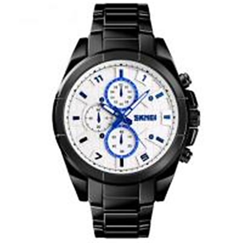 

SKMEI Men's Dress Watch Quartz Black 30 m Water Resistant / Waterproof Bluetooth Alarm Analog Fashion - White Black Blue