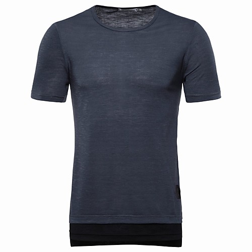 

Men's T shirt Solid Colored Color Block Patchwork Tops White Black Blue