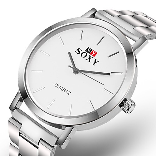 

Men's Sport Watch Dress Watch Wrist Watch Quartz Stainless Steel White Shock Resistant Casual Watch Analog Digital Fashion Minimalist - White One Year Battery Life