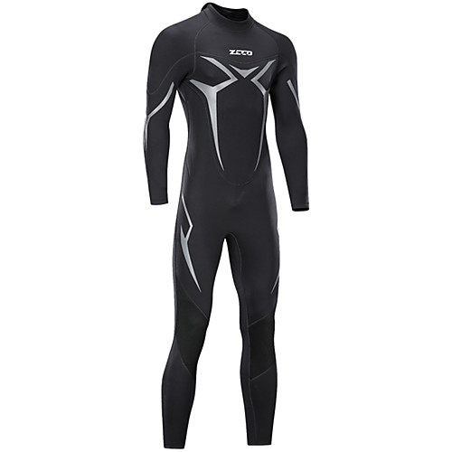 

ZCCO Men's Full Wetsuit 3mm SCR Neoprene Diving Suit Thermal Warm Quick Dry Stretchy Long Sleeve Back Zip - Swimming Diving Surfing Scuba Solid Color Autumn / Fall Spring Summer