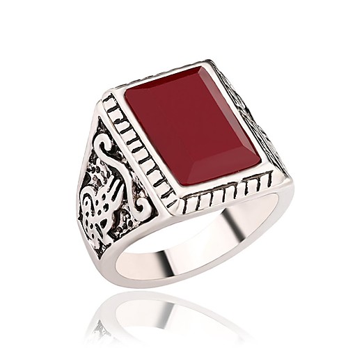 

Men's Women's Ring Promise Ring Signet Ring 1pc Black Red Resin Alloy Military Gift Daily Jewelry Vintage Style Lovely