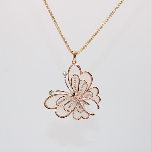 

Women's Pendant Necklace Statement Necklace Necklace Classic Butterfly Animal Unique Design Trendy Fashion Cute Resin Chrome Rose Gold Plated Rose Gold 70 cm Necklace Jewelry 1pc For Birthday Going