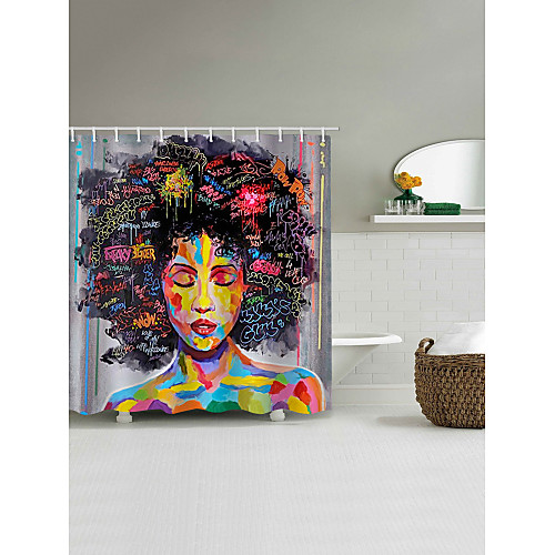 

Shower Curtains & Hooks Country Polyester Machine Made Waterproof Bathroom