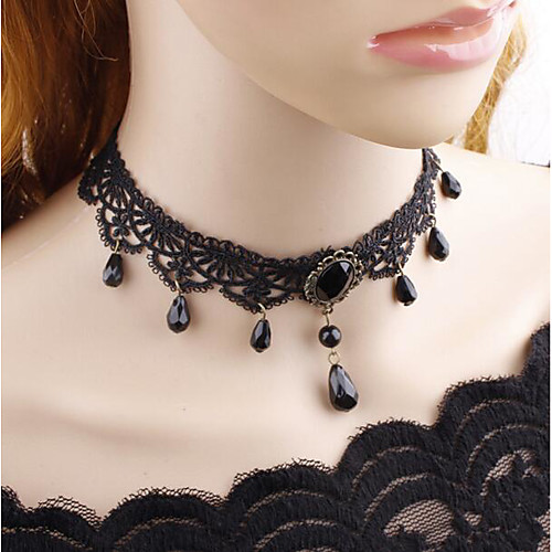 

Women's Choker Necklace Classic Cheap Vintage Gothic Fabric Chrome Black 38 cm Necklace Jewelry 1pc For Evening Party Street