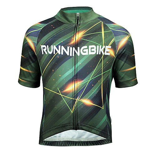 

ILPALADINO Boys' Girls' Short Sleeve Cycling Jersey - Kid's Lycra Forest Green Star Bike Jersey Top Mountain Bike MTB Road Bike Cycling Breathable Quick Dry Sports Clothing Apparel