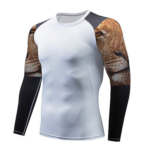 

Men's Compression Shirt Long Sleeve Compression Base Layer T Shirt Top Plus Size Lightweight Breathable Quick Dry Soft Sweat-wicking Dark Grey Black / Red Black / Yellow Nylon Winter Road Bike