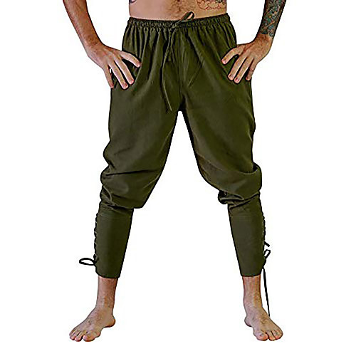 

Knight Ritter Renaissance Ancient Rome Pants Masquerade Men's Costume Black / Brown / White Vintage Cosplay Halloween Masquerade