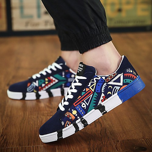 

Men's Comfort Shoes Canvas Spring Sneakers Black / White / Blue