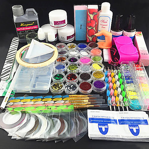 

1 pcs Nail Kits Classic Best Quality Romantic Fashion Daily Festival Acrylic Kit Glitter Powder UV Gel for Finger Nail Toe Nail