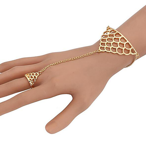 

Women's Chain Bracelet Geometrical Ladies Unique Design Party Fashion Alloy Bracelet Jewelry Gold For Party Gift Valentine Cosplay Costumes