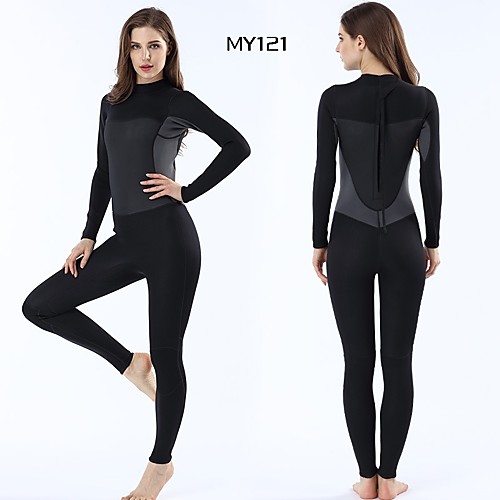 

Women's Full Wetsuit 3mm SCR Neoprene Diving Suit Windproof Anatomic Design High Elasticity Long Sleeve Back Zip Solid Colored Camo / Camouflage Autumn / Fall Spring Summer / Winter / Stretchy