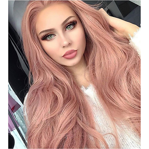 

Synthetic Lace Front Wig Natural Wave Kardashian Natural Wave Middle Part Lace Front Wig Long Black#1B Pink Purple Black / Pink Synthetic Hair 20-26 inch Women's Natural Hairline Rose Pink Sylvia