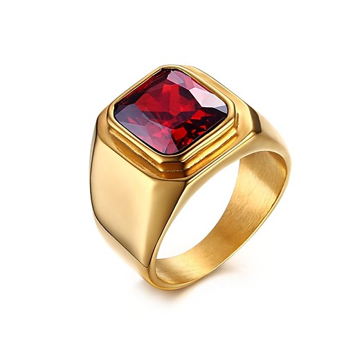

Men's Ring Signet Ring 1pc Red Titanium Steel Gift Daily Jewelry Cool