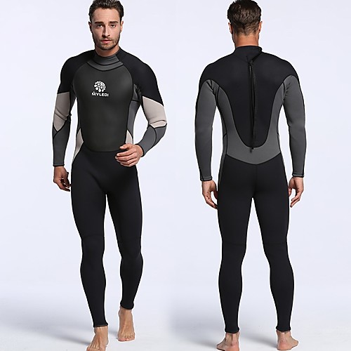 

MYLEDI Men's Full Wetsuit 3mm SCR Neoprene Diving Suit Windproof Anatomic Design Stretchy Long Sleeve Back Zip Solid Colored Autumn / Fall Spring Summer / Winter