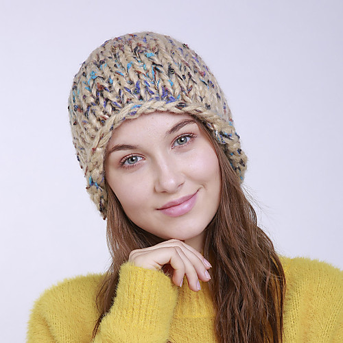 

Women's Active Basic Cute Acrylic Floppy Hat-Solid Colored Fall Winter Yellow Fuchsia Red