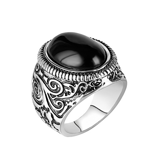 

Men's Ring Promise Ring 1pc Black Resin Alloy Military Gift Daily Jewelry Magic Cool
