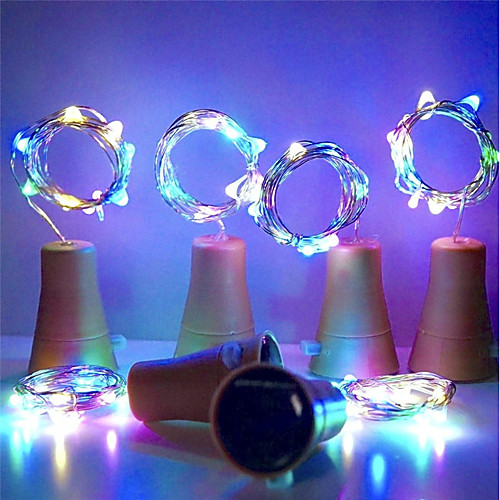 

6pcs 2M 20LED Solar Powered Wine Bottle Cork Shaped LED Copper Wire String Festival Outdoor Fairy Garland Lights