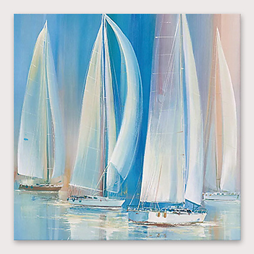 

Oil Painting Hand Painted Square Abstract Modern Stretched Canvas