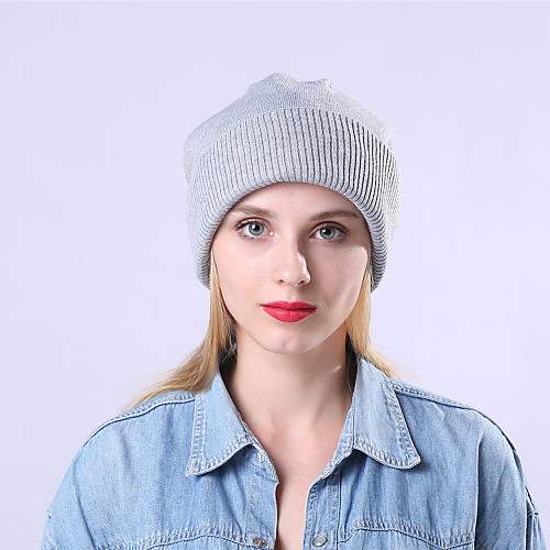 

Unisex Active Basic Cute Wool Acrylic Floppy Hat-Solid Colored Fall Winter Red Khaki Light gray