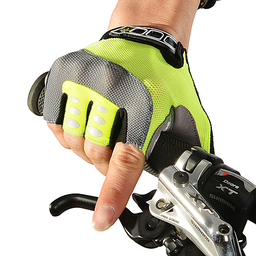 

ROCKBROS Bike Gloves / Cycling Gloves Mountain Bike MTB Breathable Anti-Slip Sweat-wicking Protective Boys' Girls' Fingerless Gloves Half Finger Sports Gloves Lycra Green for Kid's Outdoor
