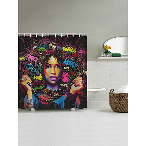 

Shower Curtains & Hooks Country Polyester Machine Made Waterproof Bathroom